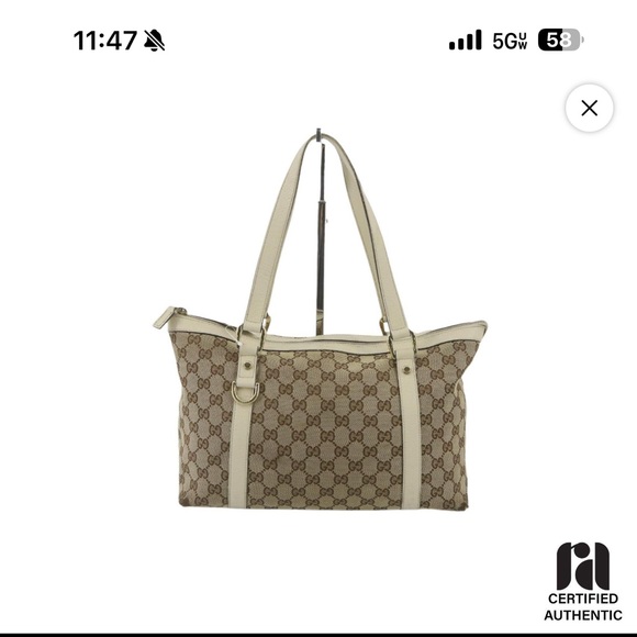 Gucci Beige and Brown GG Canvas Tote - Picture 1 of 9